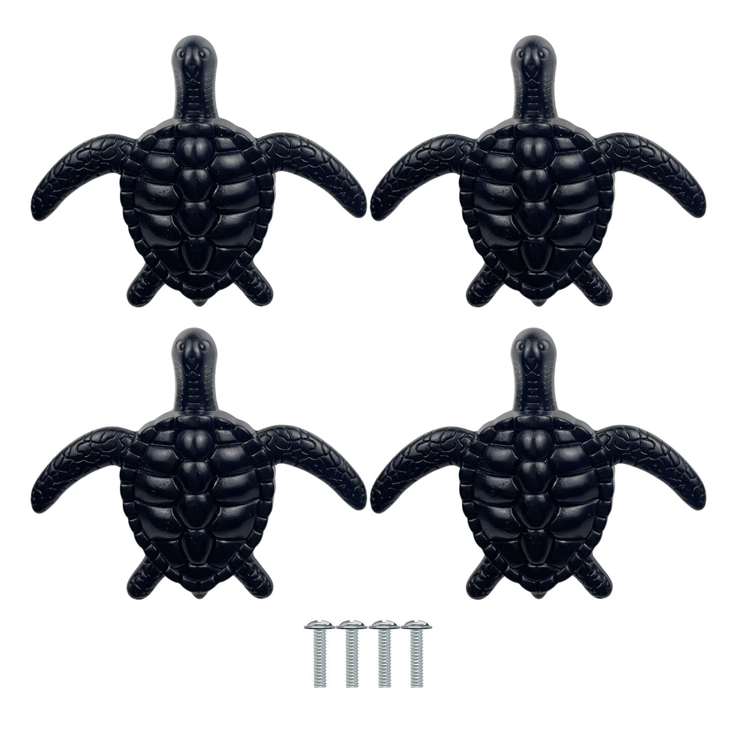 Boutons de tiroir tortue de mer en lot de 4 poignées pour meubles de cuisine