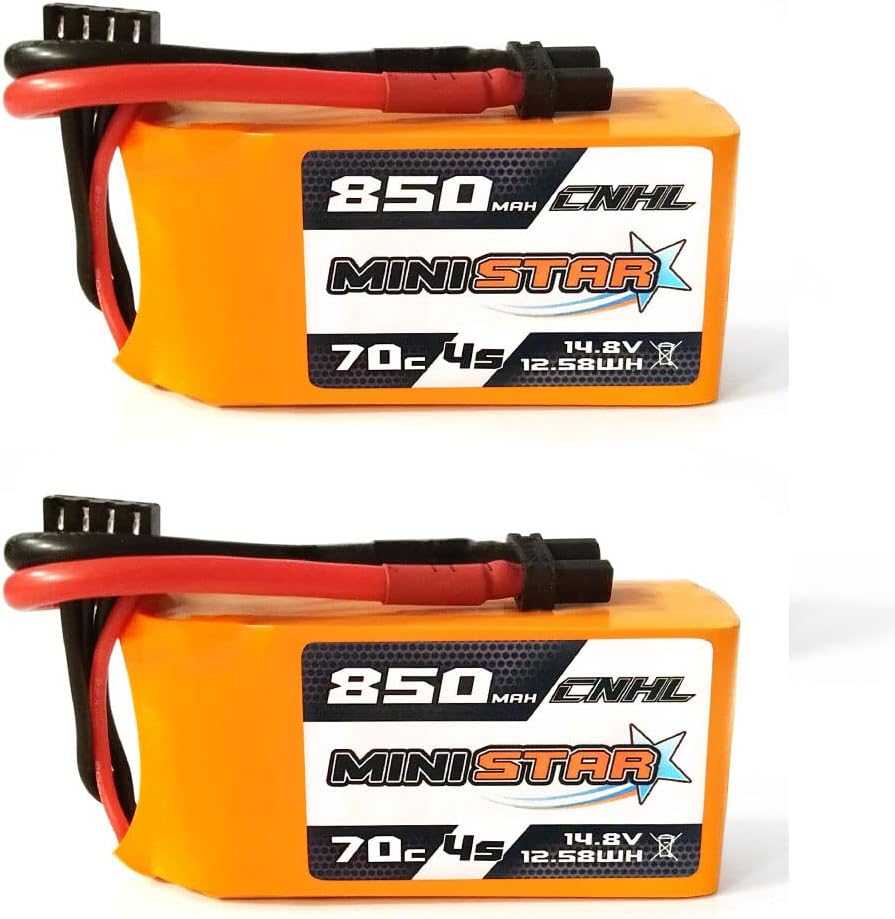 CNHL 4S Lipo Battery 850mAh 70C 14.8V lipo Battery with xt30u for RC Airplane Helicopter Quadcopter multirotor FPV Racing Drone(2pcs)