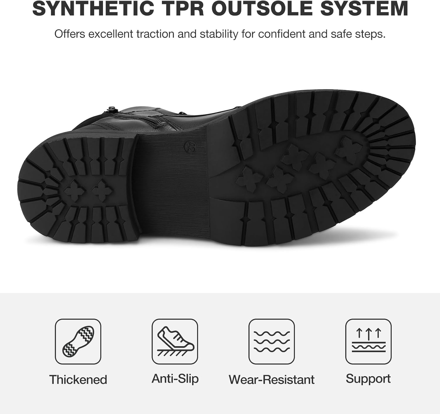 Rollda Men's Motorcycle Boots Combat Boots Casual Dress Boots for Men Lace Up Cap Toe Ankle Boots - Image 5