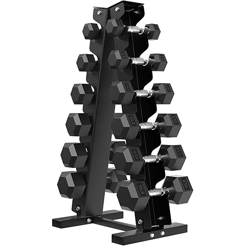 HANDBODE Hex Weights Dumbbell Set with Rack, Half-Pound Increment Rubber Coated Sets for Precision Weight Training & Micro-Loading, Free Hand Weight, Strengthtraining, Exercise, Fitness, Home Gym