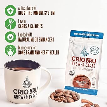 Crio Bru Brewed Cacao Double Chocolate Light Roast Coffee Alternative 24oz