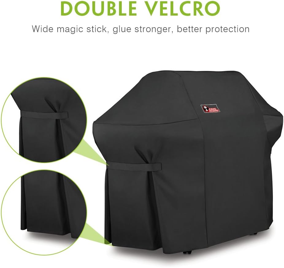 Kingkong 7108 Premium Grill Cover for Weber Summit 400-Series Gas Grills (Compared to The Weber 7108 Grill Cover) Including Grill Brush and Tongs