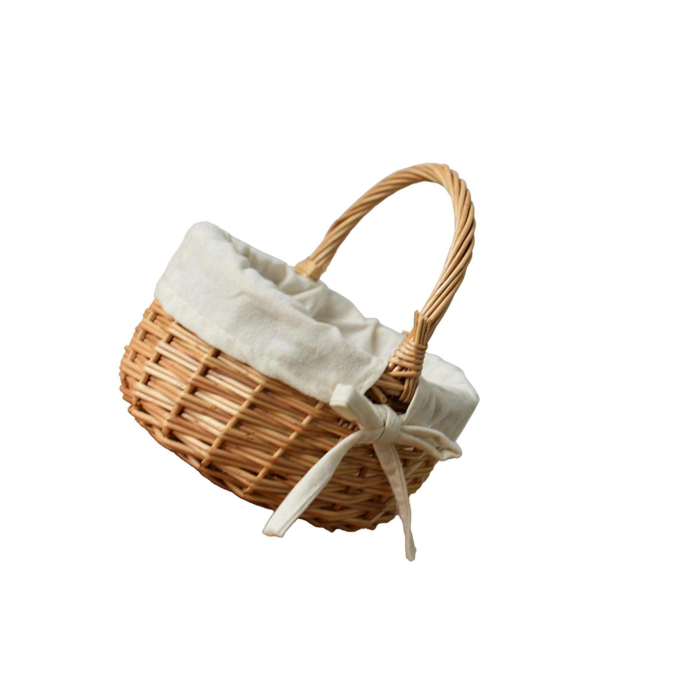 QIXCXAZ Chic Woven Rattan Storage Hamper Charming Picnic Basket Outdoor Celebrations And Everyday Ensuring Has Long Life And Can Withstand Daily Rattan Storage Serving Basket