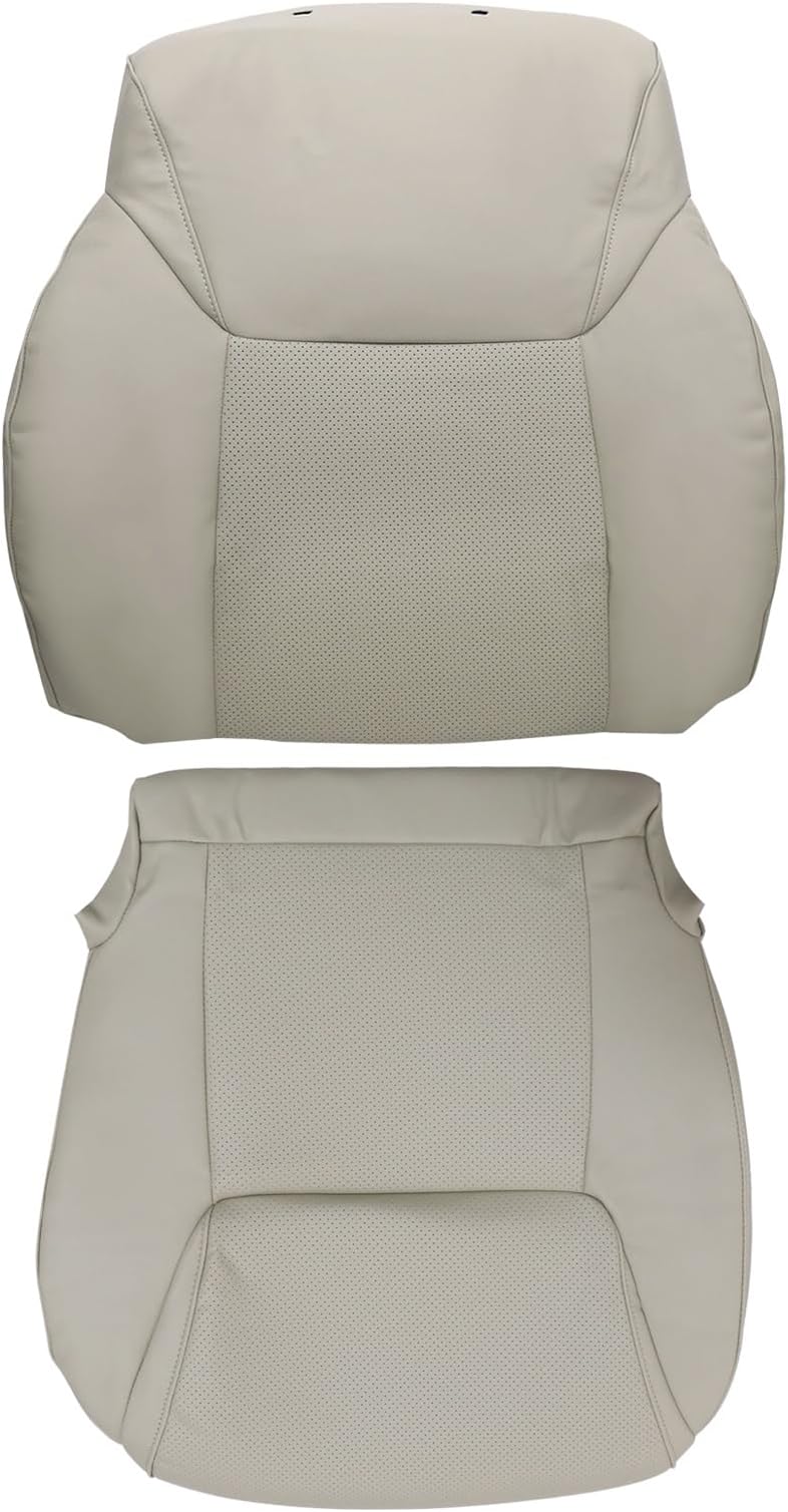 SecosAutoparts Light Tan Driver Side Bottom & Top Replacement Microfiber Leather Seat Covers Compatible with Lexus Lx570 2008 2009 2010 2011 2012 2013 2014 2015