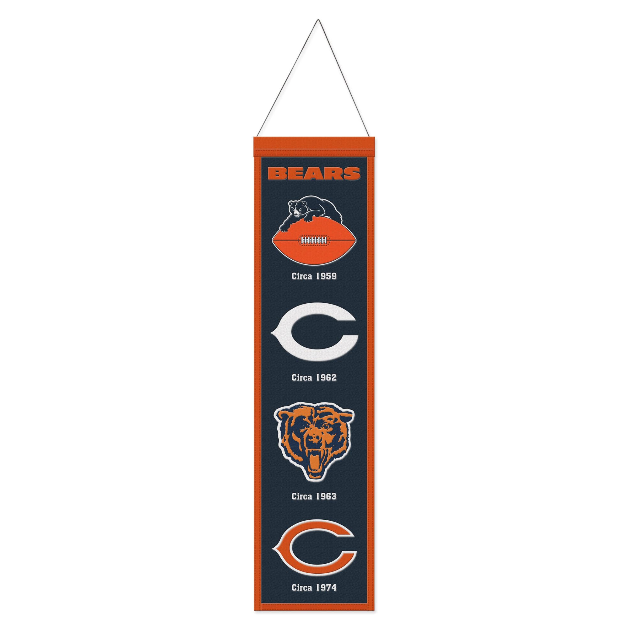Bannière en laine Chicago Bears Evolution Wincraft 80x20cm de qualité supérieure
