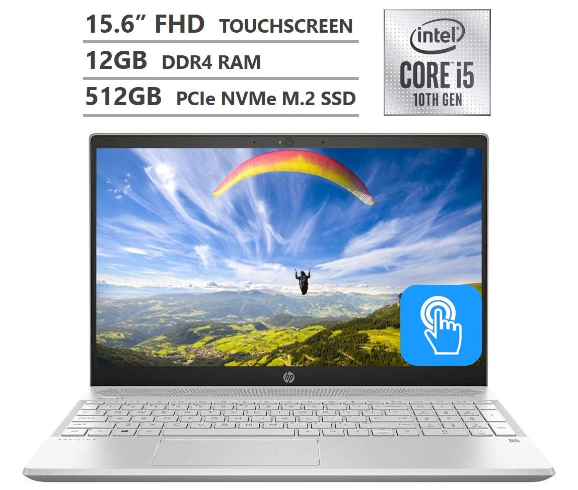 HP Pavilion Laptop, 15.6" Full HD IPS MicroEdge Touchscreen, 10th Gen Intel Core i51035G1