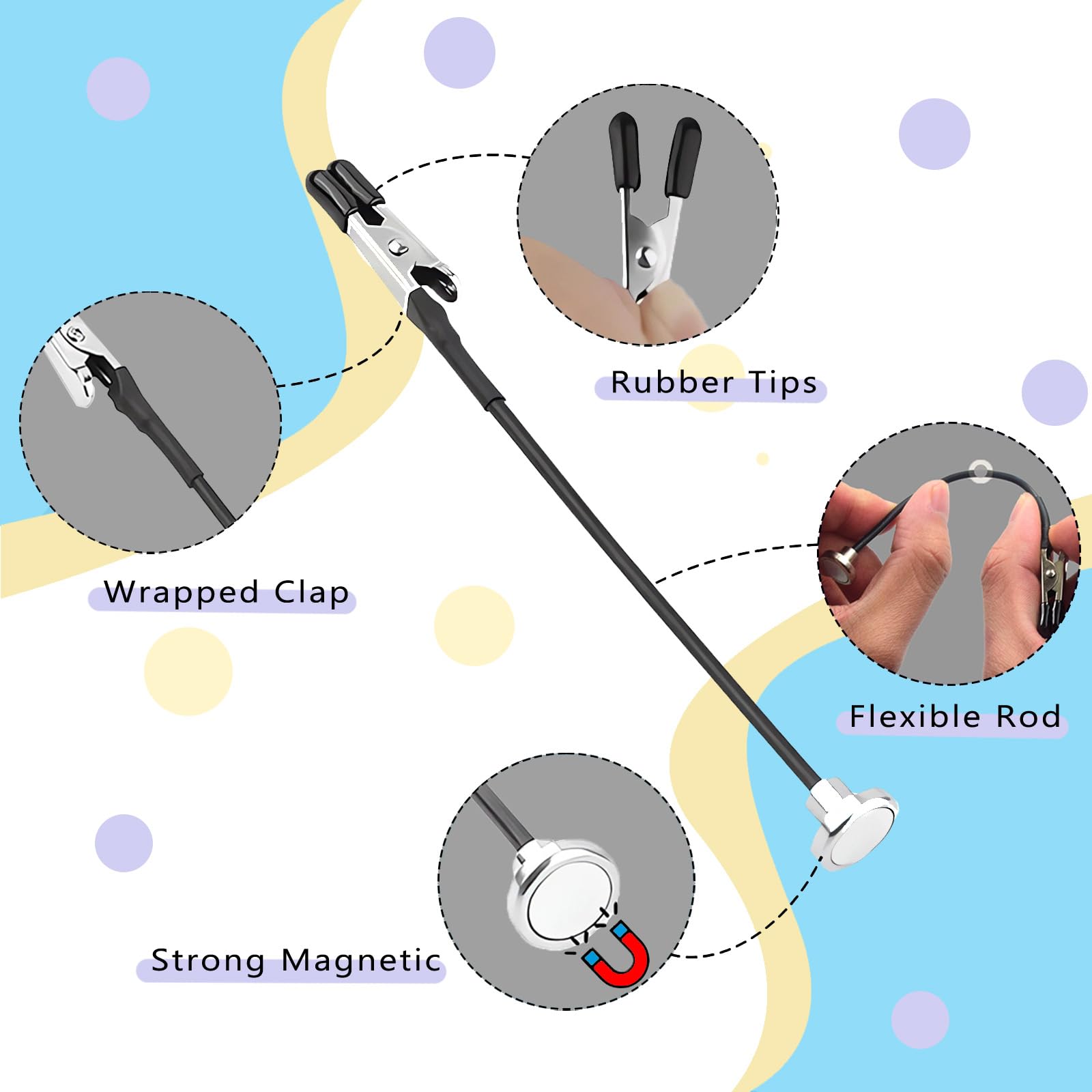 Professionelle Magnetische Dritte Hand Löthilfe, 10x Krokodilklemmen mit Eisenbox, 360° Schwenkbarer Arm & Starke Magnetbasis (>500g) für Löten, Modellbau, Elektronik