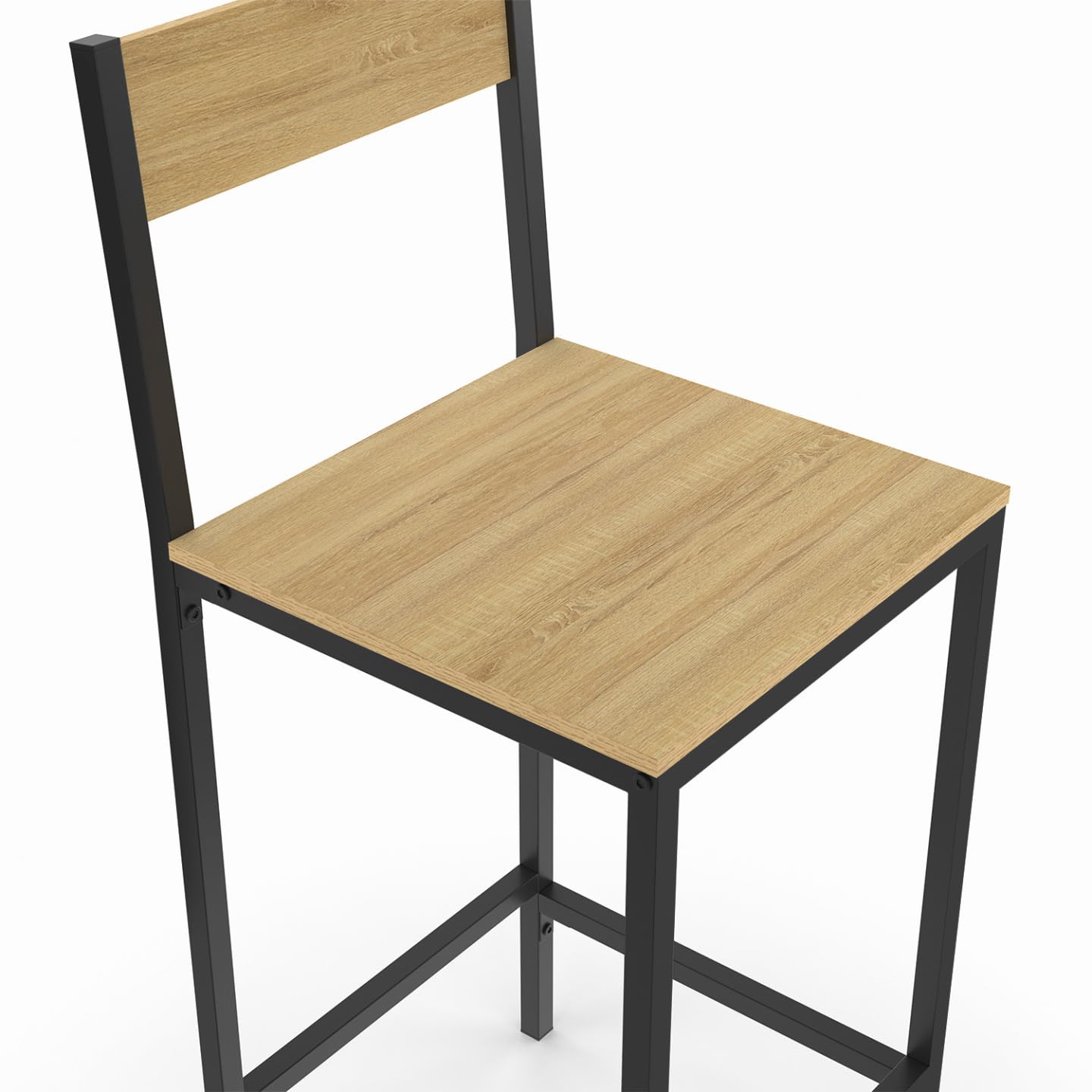 IDMarket - Lot de 4 tabourets de Bar Detroit avec Dossier Chaise de Cuisine Design Industriel