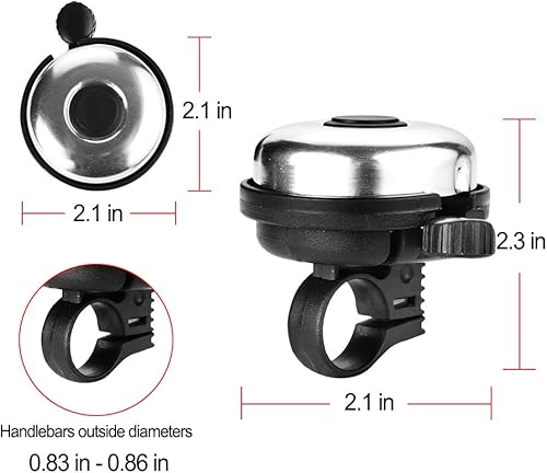 Vista 100 de Accmor Campana de bicicleta clásica, campana de bicicleta de aluminio, sonido nítido y claro para bicicleta para adultos y niños Uso de la mano