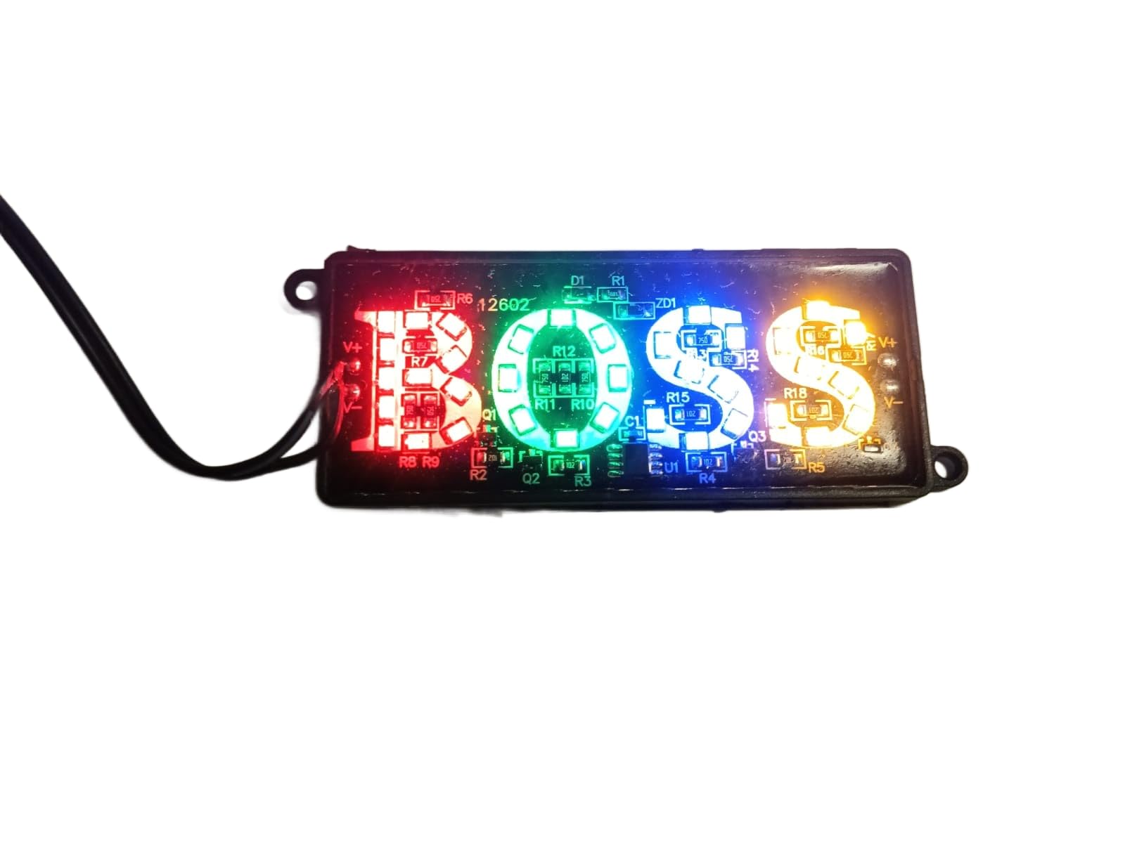 LED Display Board Text, Multi-Color RGB Lighting, Electronic Circuit Module with Cable (BOSS)
