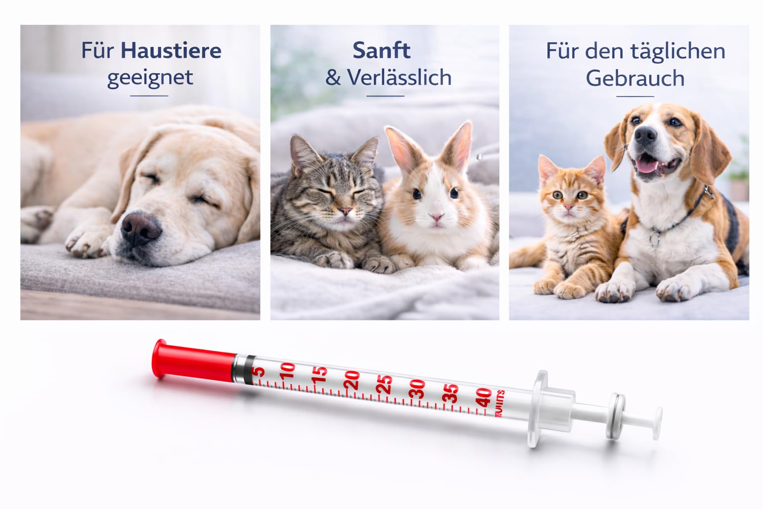U40 1 ml Precision Dispensing Tubes 29 g x 1/2" (0.33 x 12.7 mm) for Animal Care Laboratory