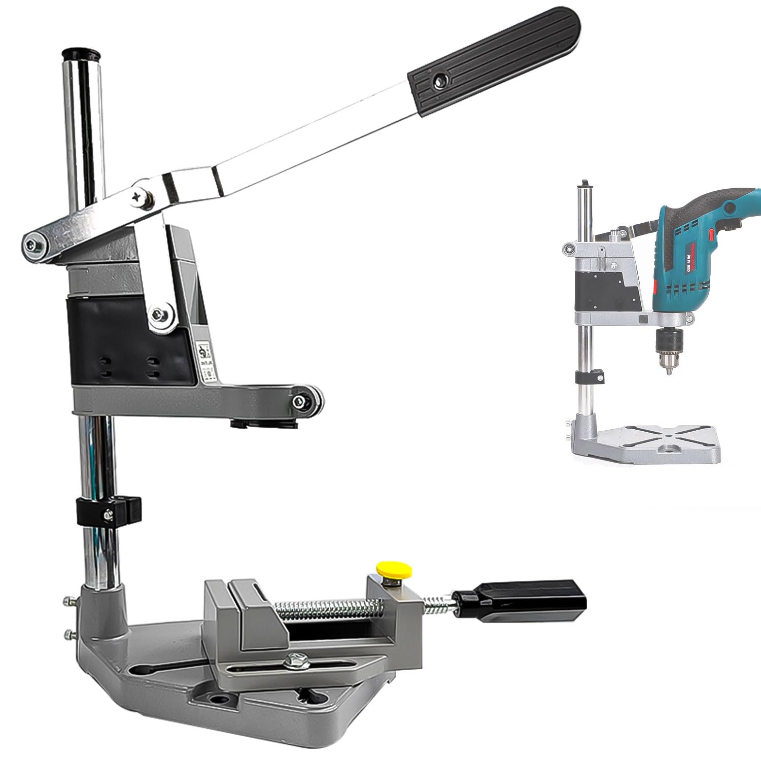 Soporte Taladro, Multifunción, Ajustable, Soporte Taladro Vertical, Diámetro del Orificio de Sujeción 43 mm, con Mordazas Planas, Taladro Vertical, para un Taladrado Preciso (1)