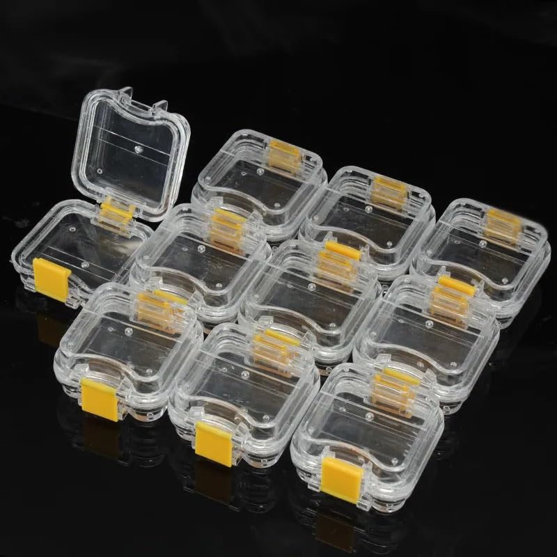 Caja de Corona pequeña con película Flexible Transparente, Material de Herramienta Dental de plástico, Almacenamiento Interno, 10 Uds.