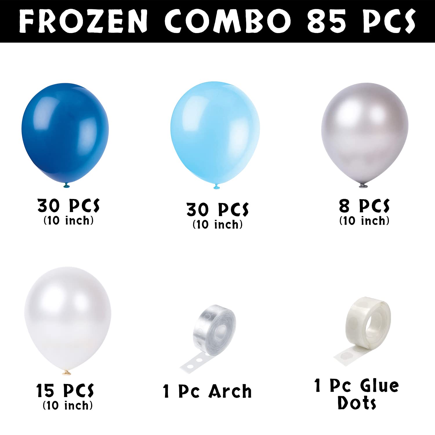Party Propz Blue Balloons for Decorations - Huge 85 Pcs Frozen Theme Balloons For Decorations | Birthday Decoration Items for Kids | Birthday Balloon Decoration Set | frozen balloons