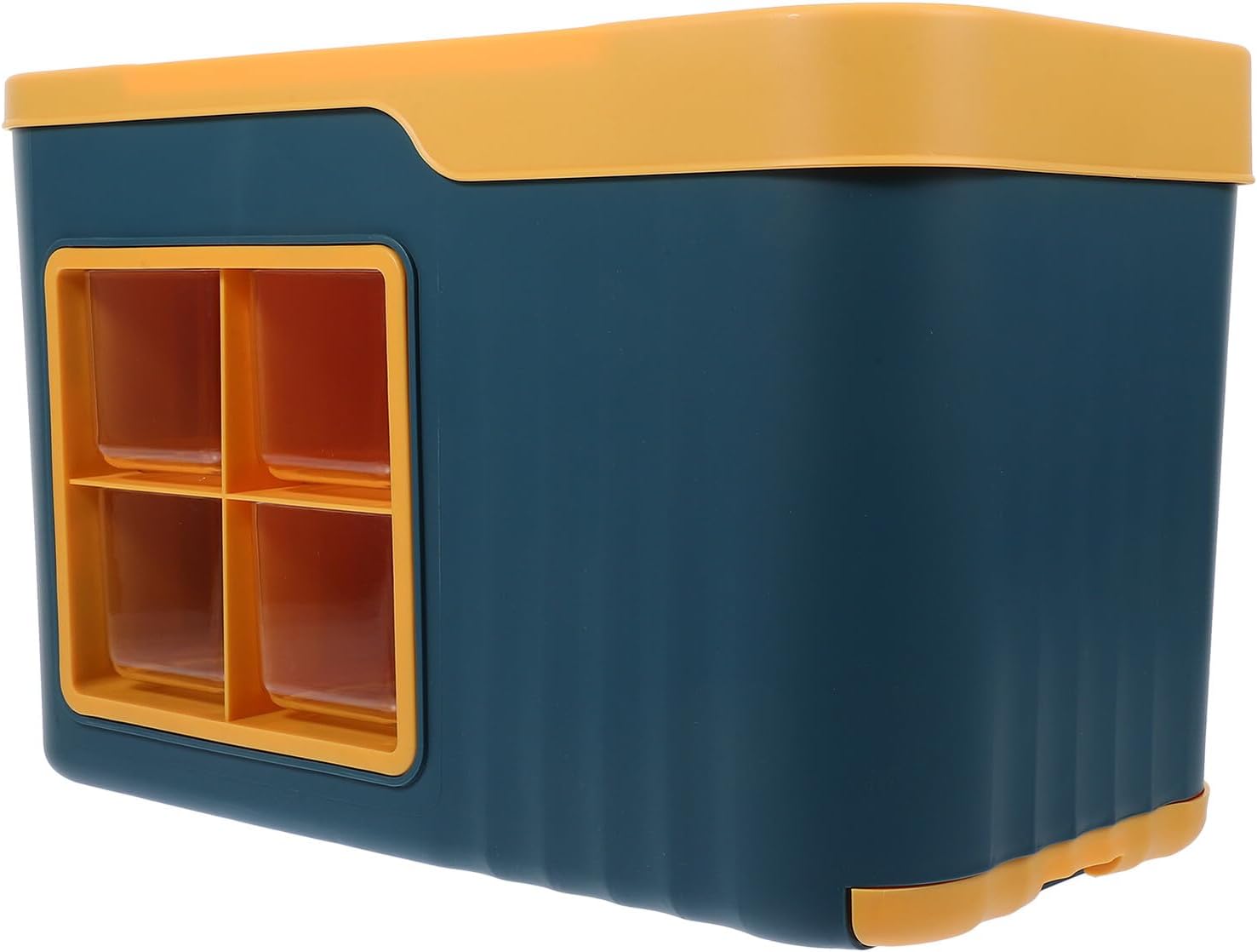 VILLCASE Spice Jar Rack with Blue Small Spice Jars, Kitchen Salt and Pepper Container Set, Multifunctional Condiment Storage Rack for Pantry and Countertop Organization