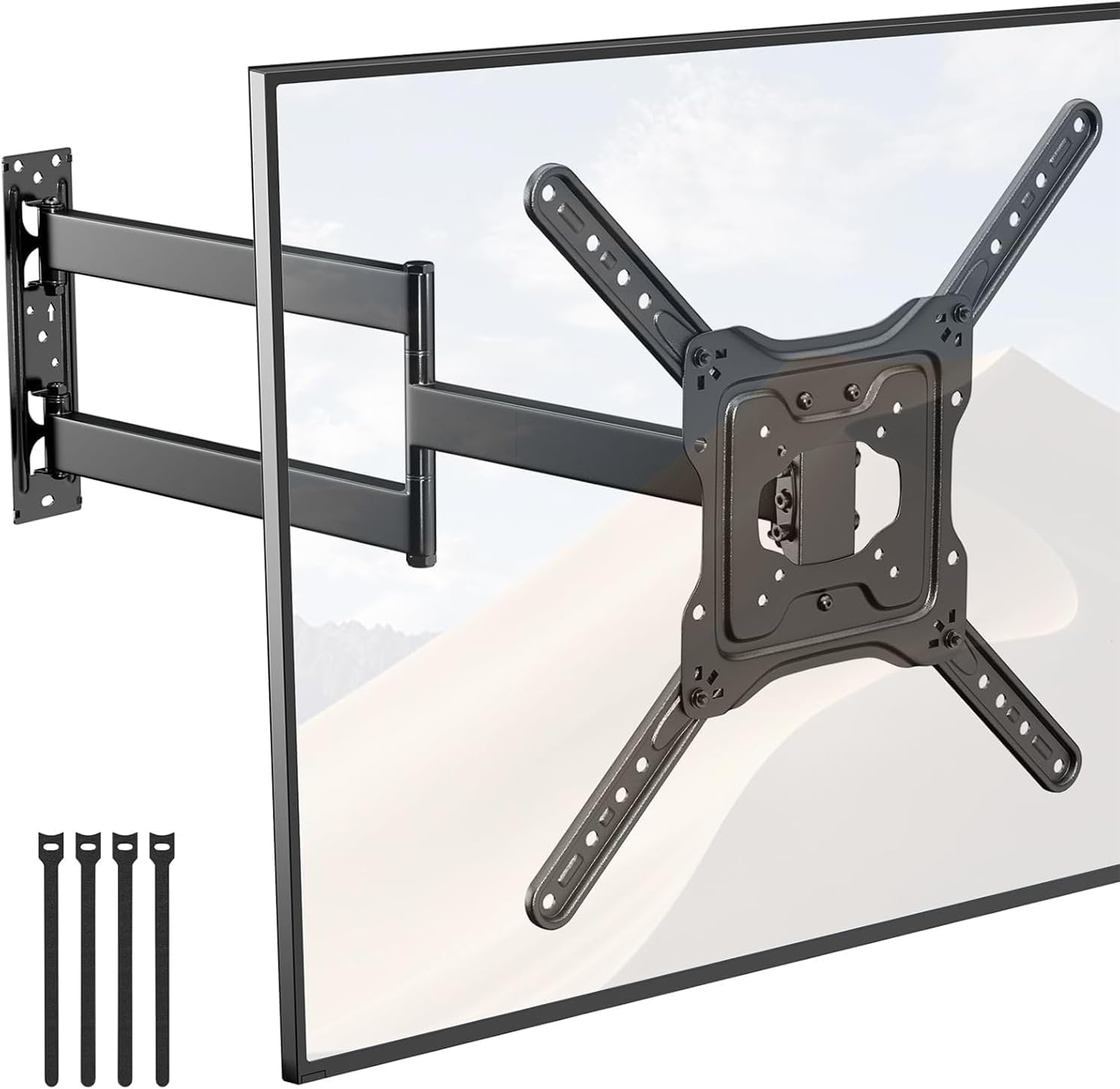 Supporto TV Parete con Braccio Extra Lungo 728mm per TV da 23-65 pollici, staffa TV angolare con supporto girevole e inclinabile a 180°, Max. VESA 400 x 400 mm, può reggere fino a 35KG