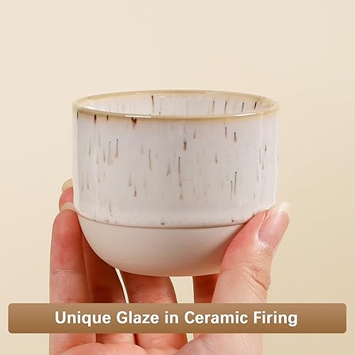 Vista 20 de Juego de tazas de café de cerámica, tazas de café One Shot, tazas de café pequeñas de doble pared Demitasse para expreso, juego de tazas de café