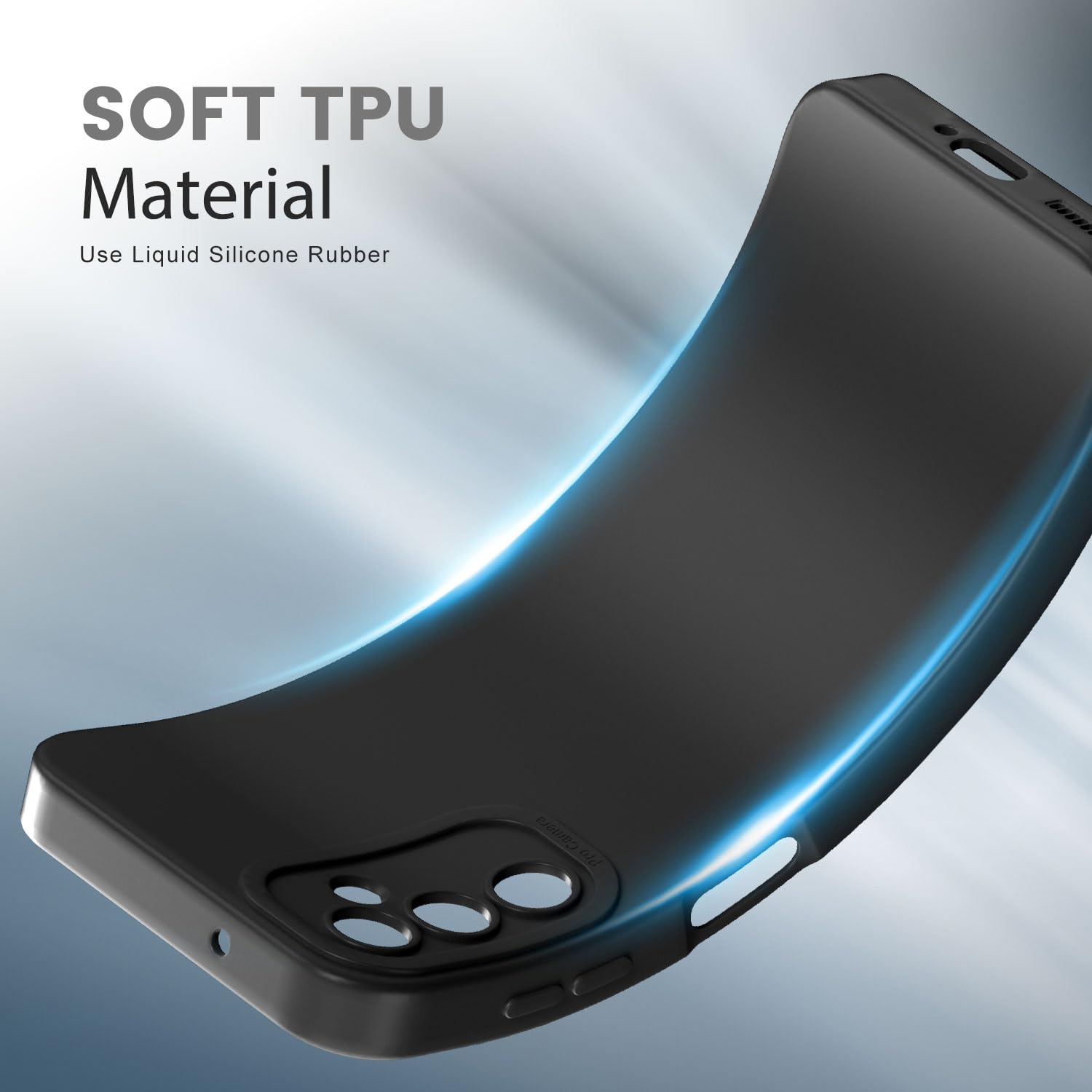 Tenphone Coque pour Samsung Galaxy A16 5G/4G, Étui de Protection Antichoc en TPU Souple avec Protection Caméra - Noir