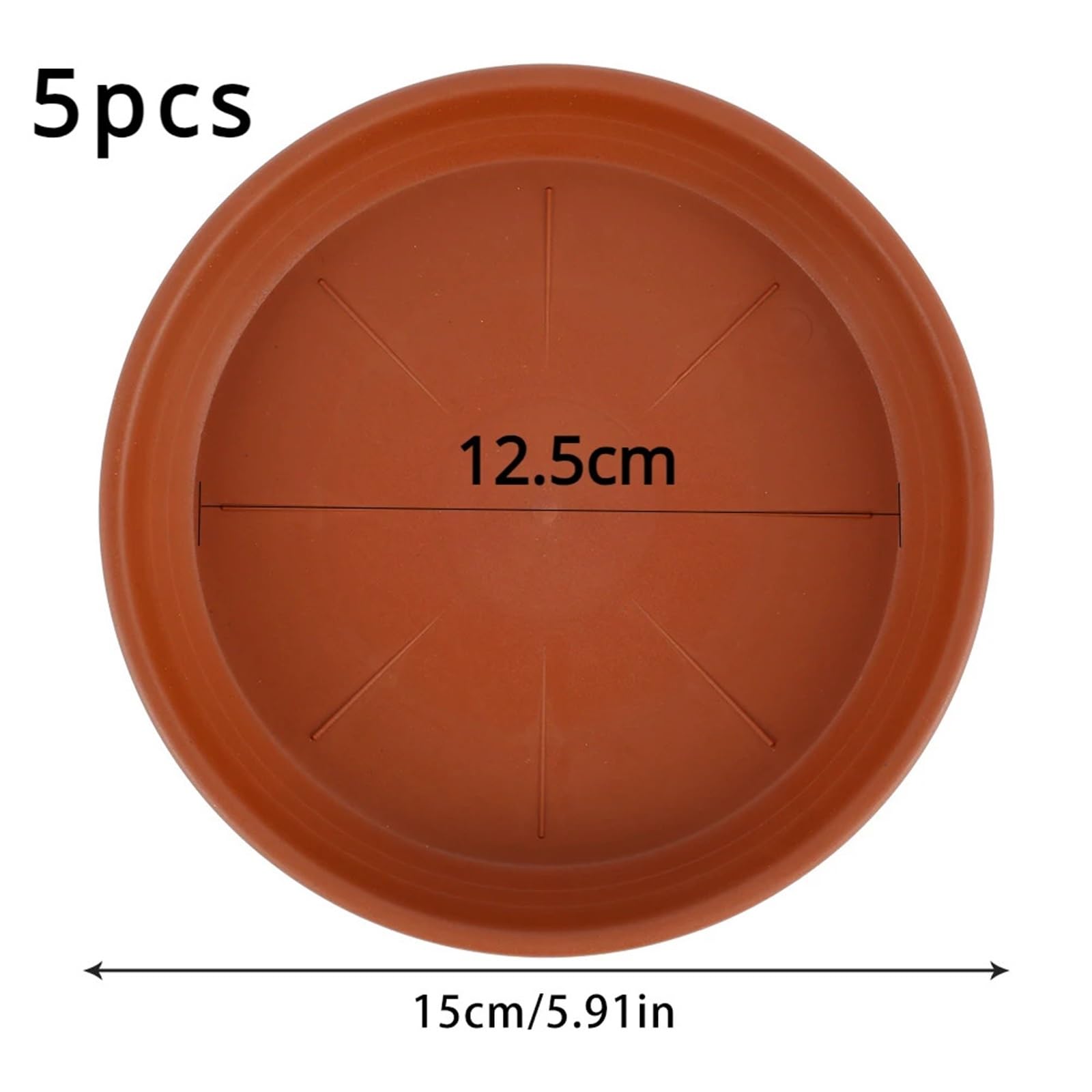 5 piezas de platillos de plástico for plantas, bandejas de goteo redondas for plantas, macetas for interiores y exteriores, suministros for el jardín del hogar Bandeja Para Macetas(Brown 5PCS 15cm)