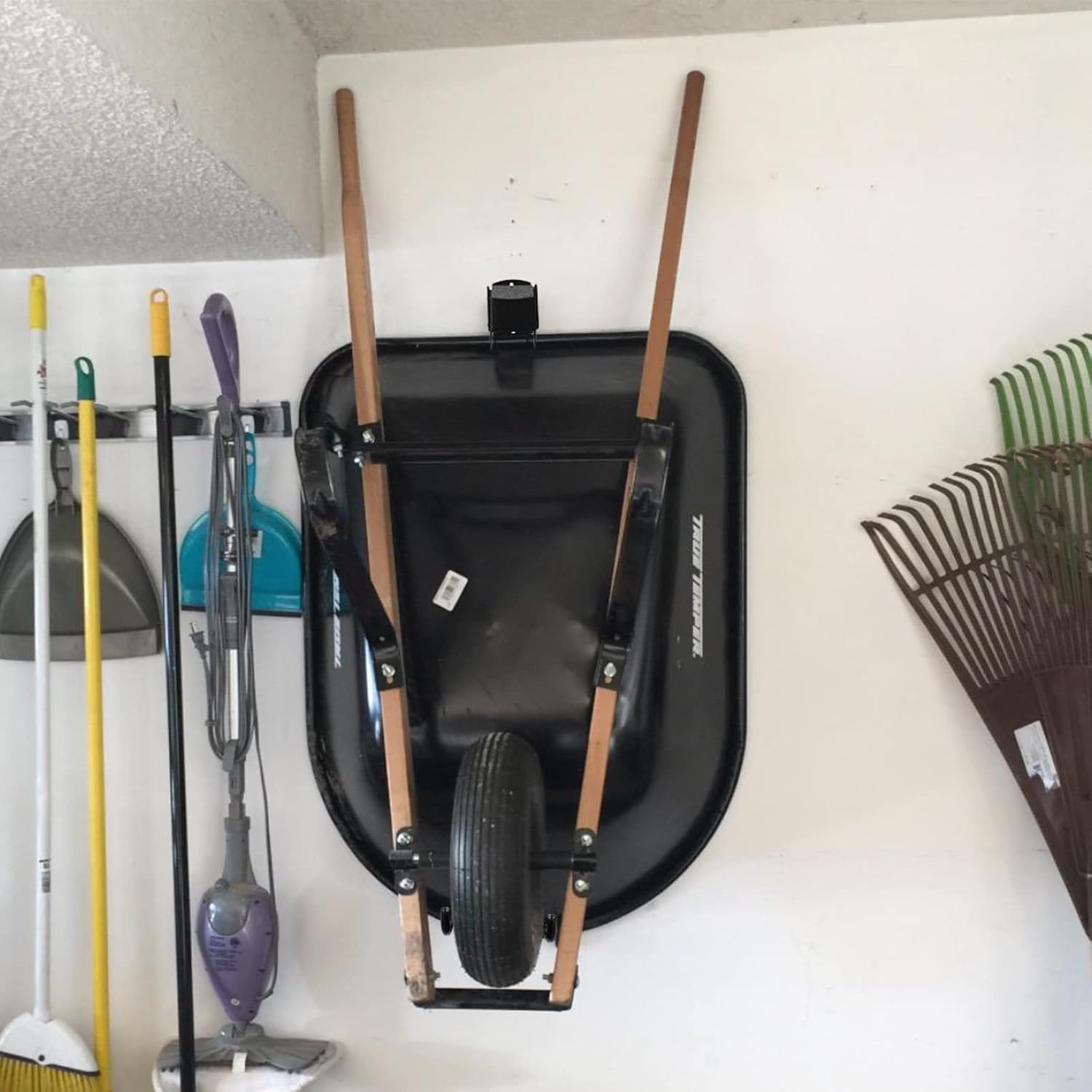 Wheelbarrow Holder,Wheelbarrow Hanger Holder for Garage Wall,Heavy-Duty Wheelbarrow Storage Bracket,for Most Wheelbarrows Designs : Patio, Lawn & Garden