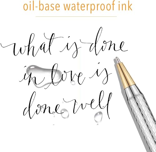 Miniatura 5 de Unibene Bolígrafos retráctiles metálicos delgados, cromados y dorados, bonito regalo para negocios, oficina, estudiantes, profesores, bodas,