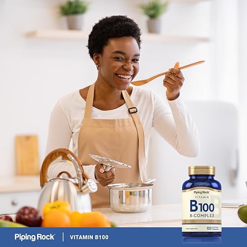 Miniatura 6 de Complejo de vitamina B 100  100 cápsulas  Suplemento sin OMG sin gluten  por Piping Rock