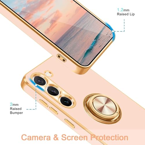 Miniatura 5 de Fingic Funda para Samsung Galaxy S23, Galaxy S23 con soporte de anillo de 360 para mujeres y niñas, soporte magnético, soporte magnético a prueba de