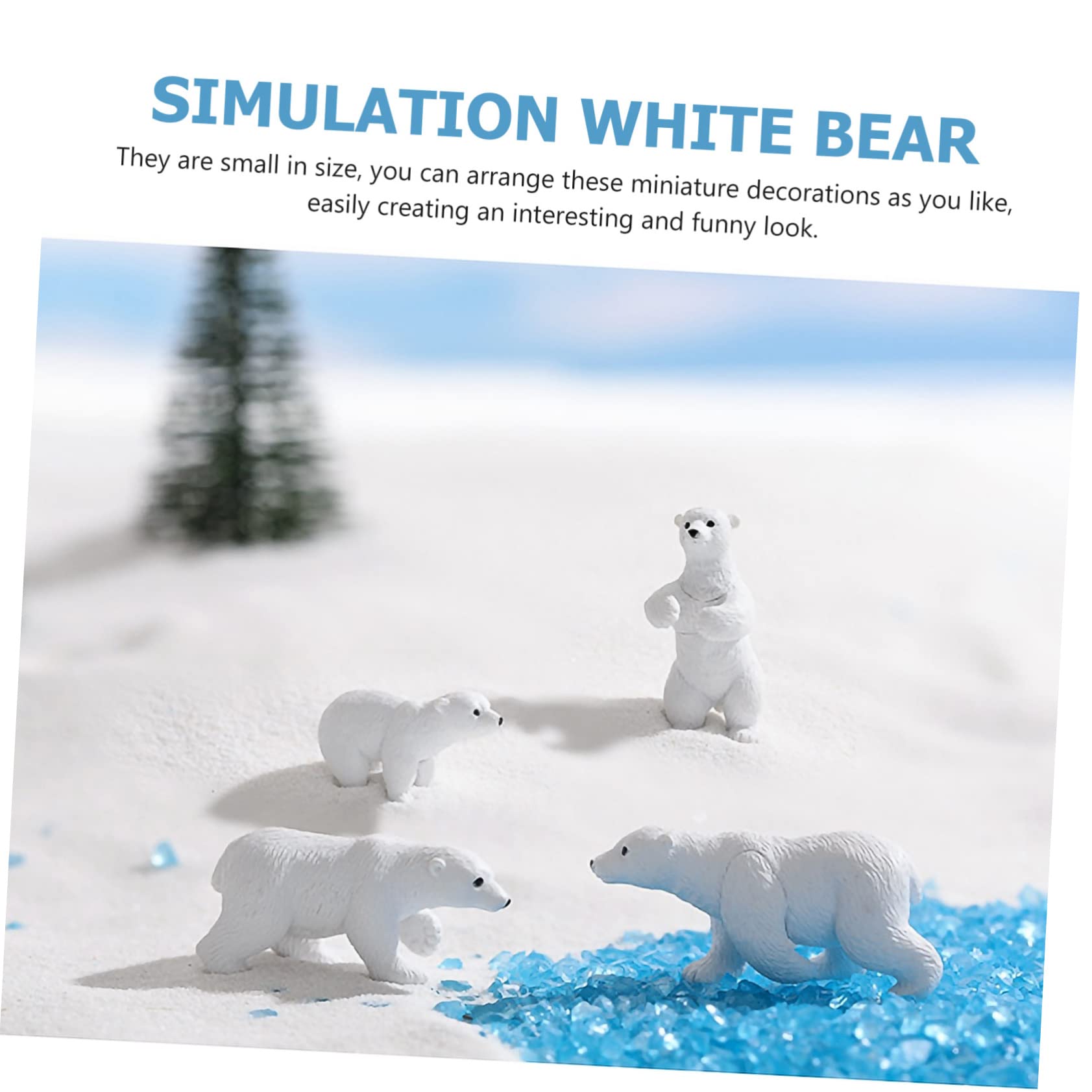 POPETPOP Scultura Orso Bianco in Resina 6 Pezzi, Micro POPETPOP Scultura Orso Bianco in Resina 6 Pezzi, Micro