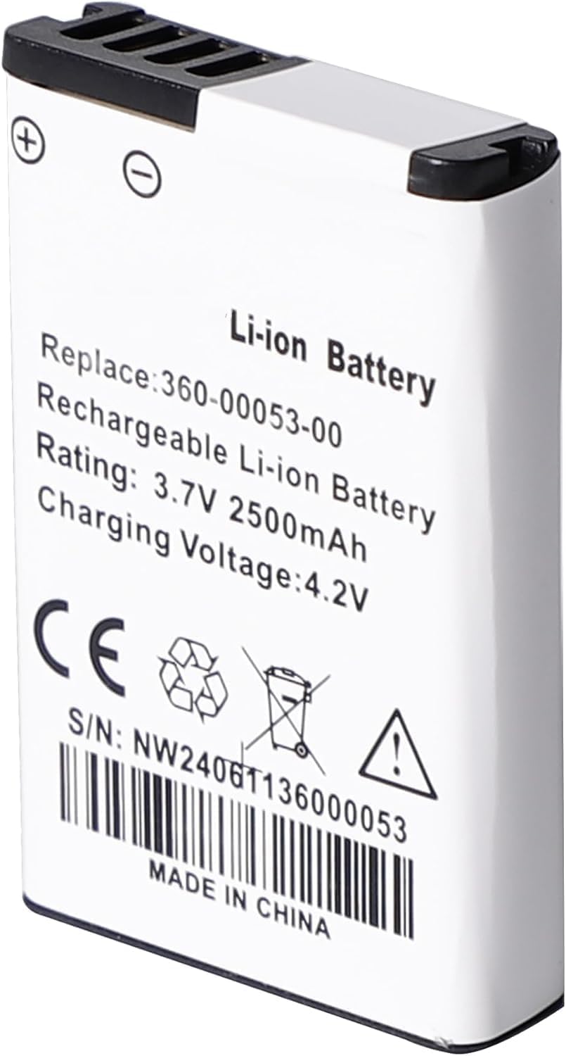 Batteria di ricambio 2500 mAh 3,7 V 361-00053-00 361-00053-04, 010-11599-00, 010-11654-03, compatibile con Garmin Alpha 200/200i/300i/Montana 600/600T/6000000000000 t Camo/65 Batteria GPS 0