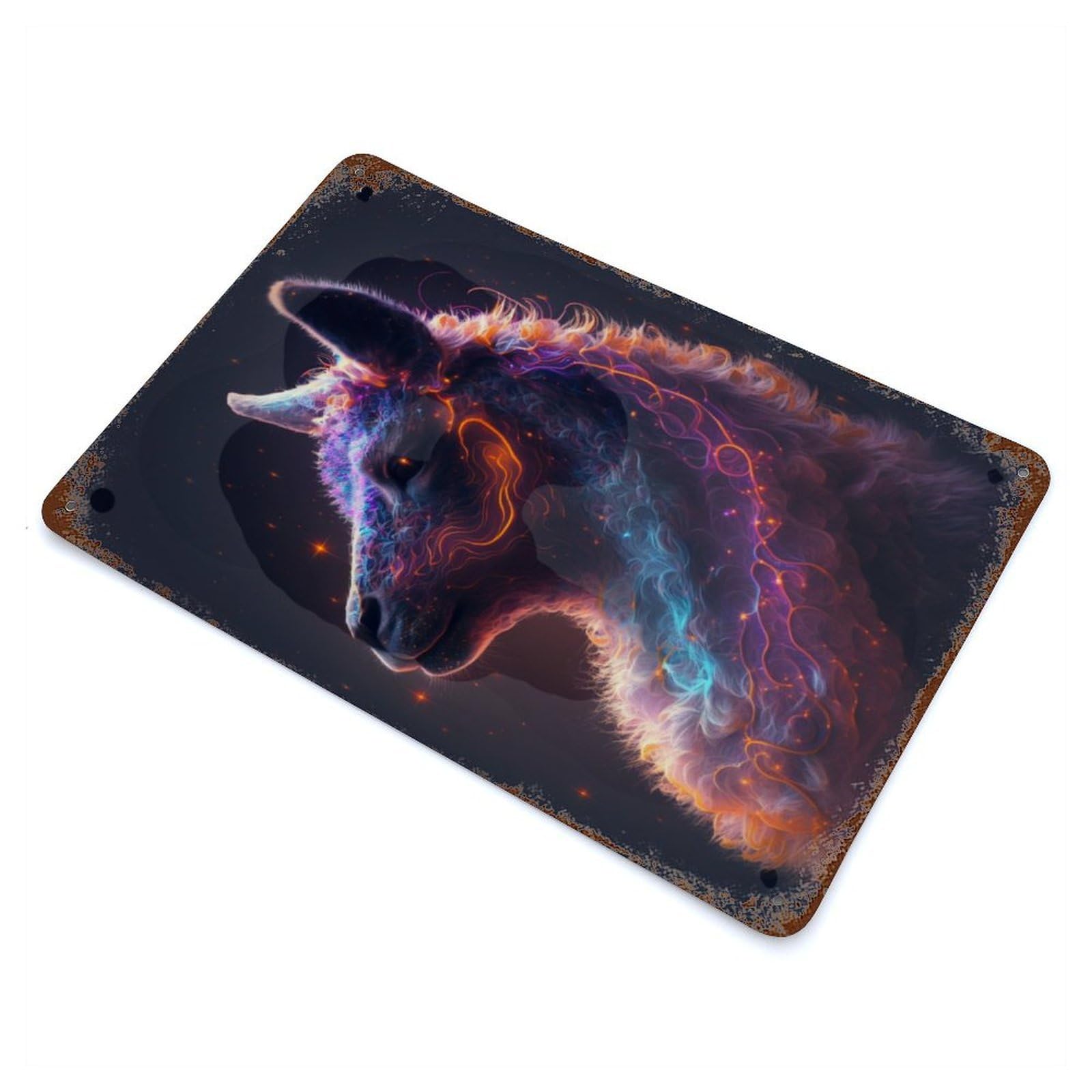 Galaxy Alpaca Llama Meme 11.8"x7.9" Decorative Tin Sign, Classic Wall Plaque for Cafe, Home Bar And Lounge Decor