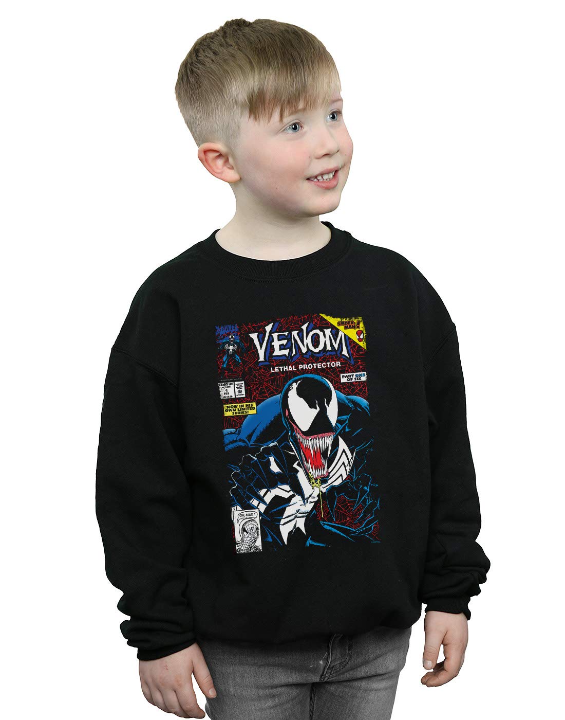 Marvel Boys Venom Lethal Protector Sweatshirt Black 5-6 Years
