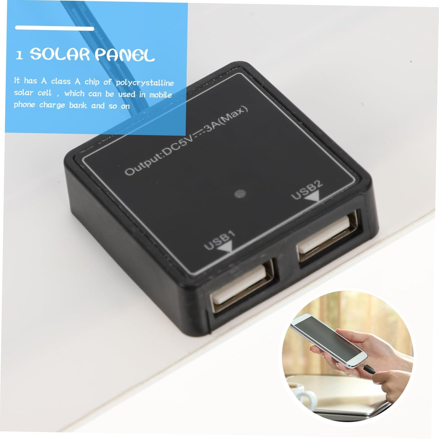 1set Portable Solar Panel Charger Controller Flexible Monocrystalline Design for Outdoor Emergency Power Needs High Efficiency and Easy Installation