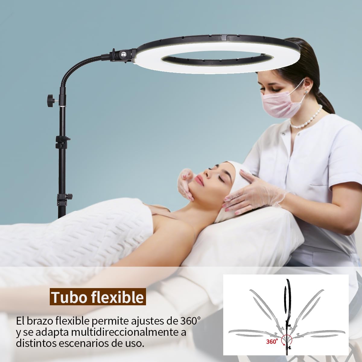18" 60W LED Ringleuchte Set Tattoo Ceja Fülllicht Dimmbares Kamera Fotografía Studiolicht VideoLicht mit Makeup Retrat YouTube Video Shooting (18 Zoll Set mit weichen Röhre)