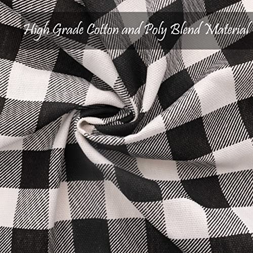 Kitchen Cloth Napkins 12 Pack 18X18 Inches 100% Cotton Fabric Table Linen Napkins, Black And White Plaid Design Dinner Napkins, Washable Reusable Linen Napkins For Party Table Setting Decor By Perlli #TOP2