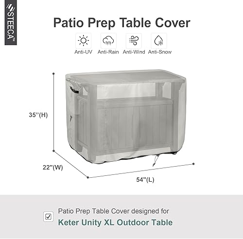 Miniatura 2 de Patio Prep Table Cover for 52 Inch Keter Unity XL Portable Table, Waterproof Weather-Resistant BBQ Grill Prep Table Cover 54L x 22W x 35H