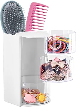 3-Layer Hair Accessories Organizer with Hair Brush Holder