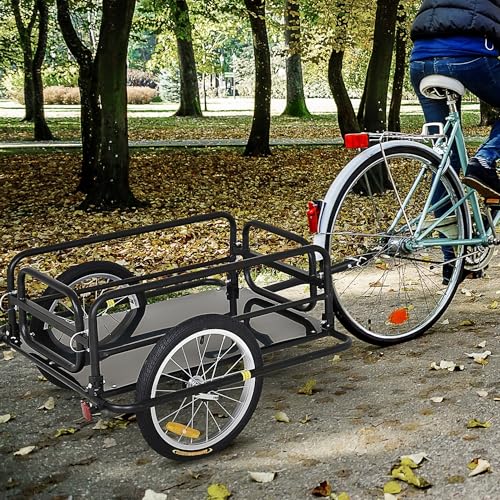 Aosom Bike Trailer, Foldable Bicycle Trailer with16 Inch