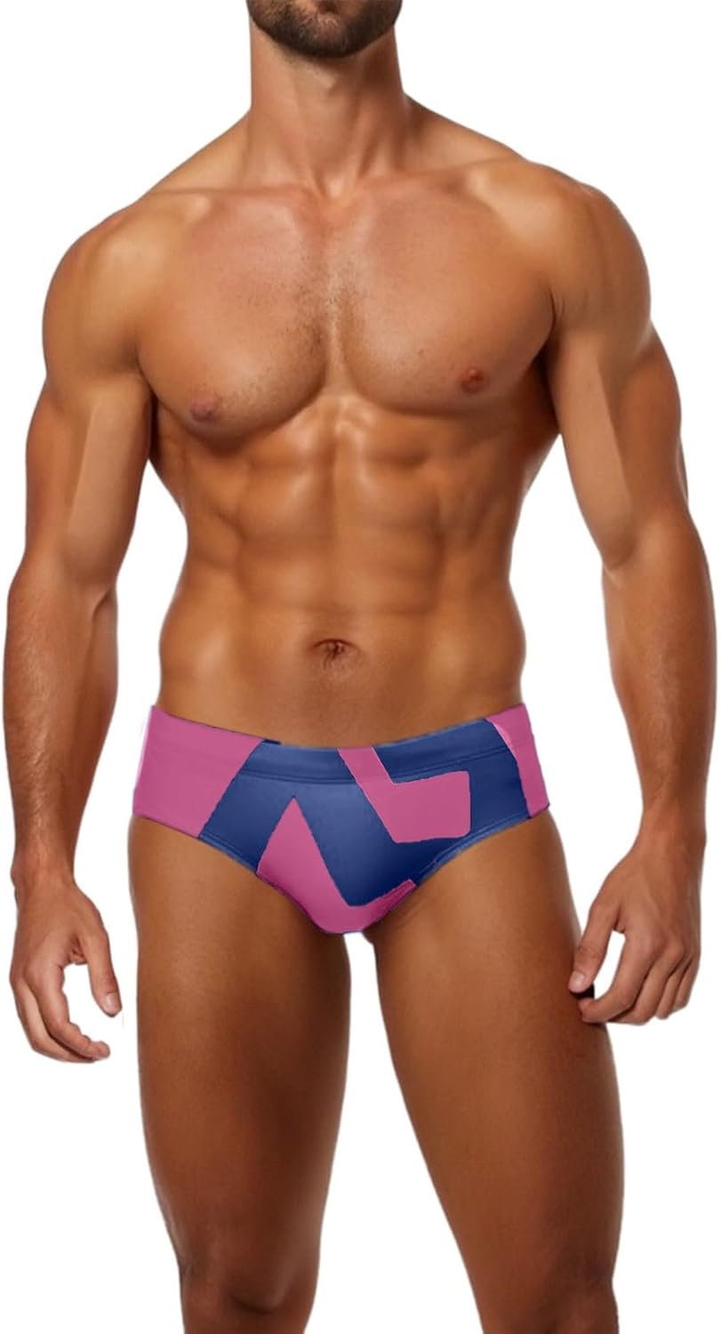 Mens Swim Thong Sexy Quick Dry Low Waist Elastic Mens Swim Briefs Regular Adjustable Print Beach Drawstring Swimming Shorts