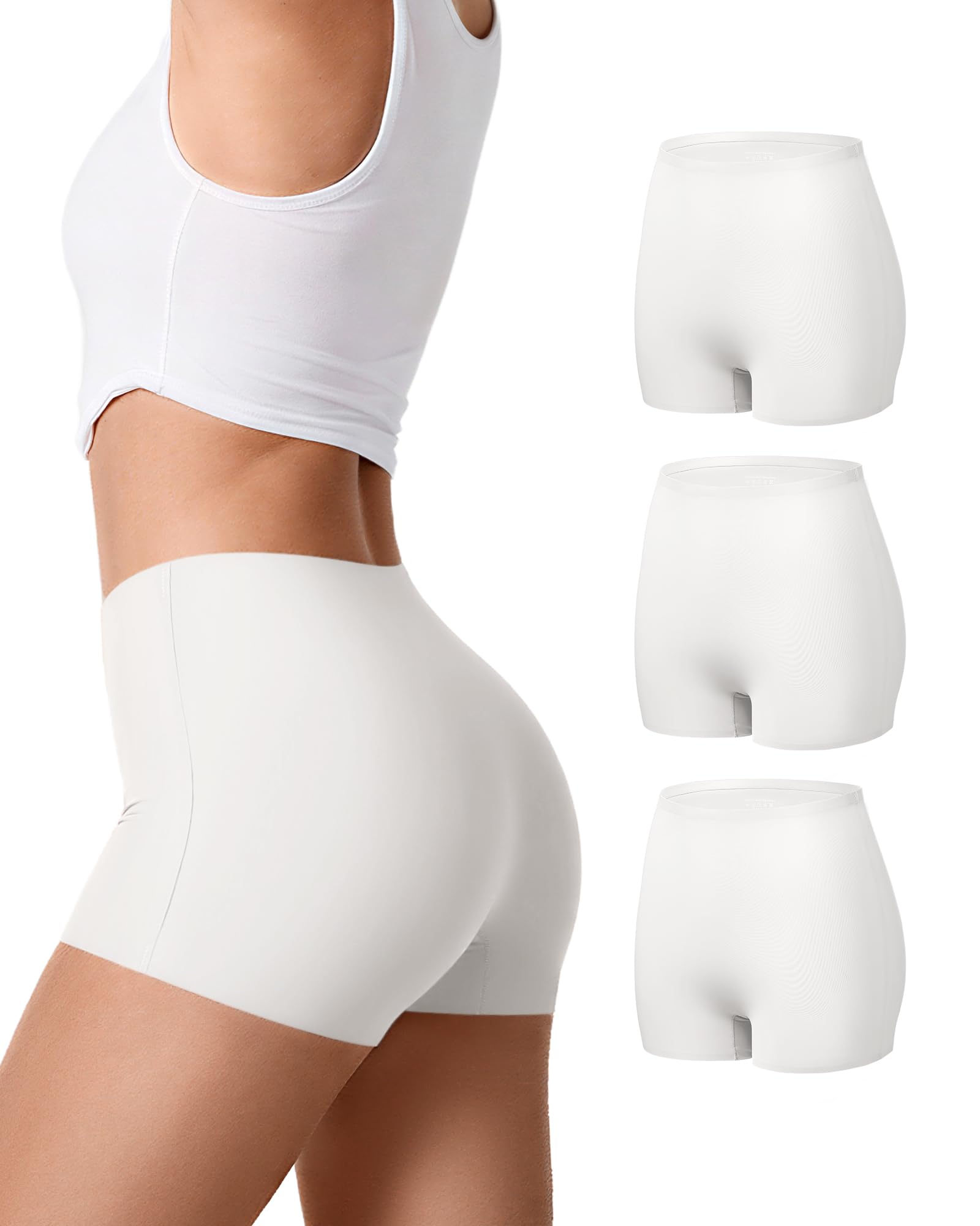 SHARICCA Boxershorts Damen Nahtlos Weich Unterhosen Damen Hohe Taille Radlerhose Hotpants Unterwäsche Boxershorts Seamless Mehrpack XS-XXL
