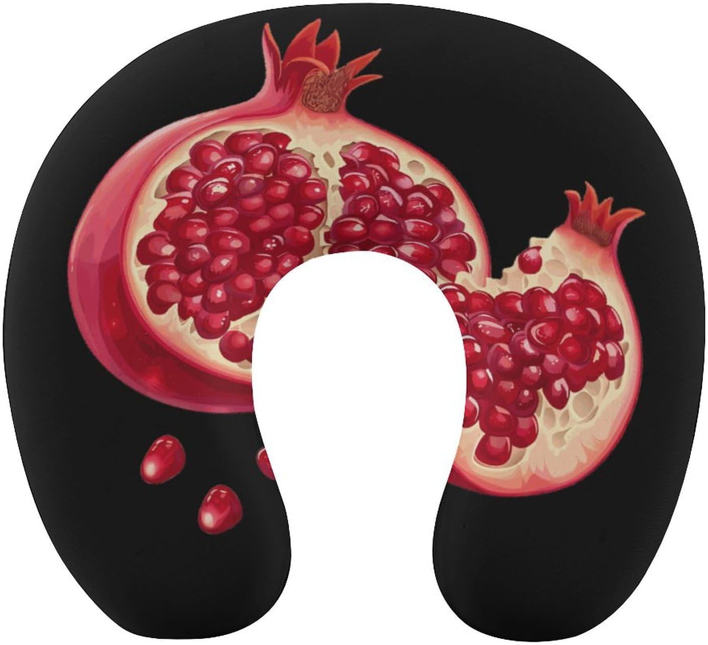 Pomegranate Funny Travel Pillow U Shaped Memory Foam Neck Pillows Portable for Flight Car Home Office