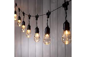 Lights4fun, Inc 14ft Battery Operated 15 LED Hanging Bulb Indoor & Outdoor String Lights