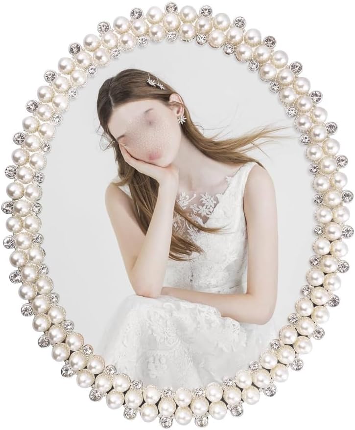 Pearl Photo Frame Wedding Rhinestone Desktop Picture Stand for Friends And Family Gifts Home Decoration