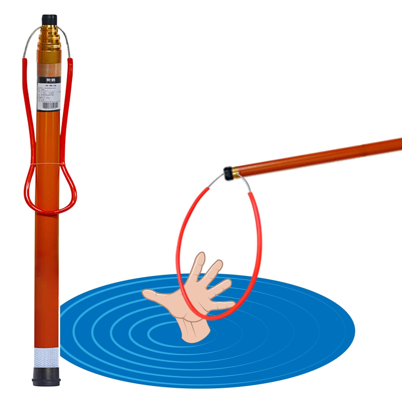 JKJZSALJ Rescue Pool Pole,Telescoping River Rescue Pole 21.3Ft-Emergency Lifesaving Equipment For Pool & Water Safety, Includes Reflective Safety Hook & Luminous Sign,550cm/18ft5 Section