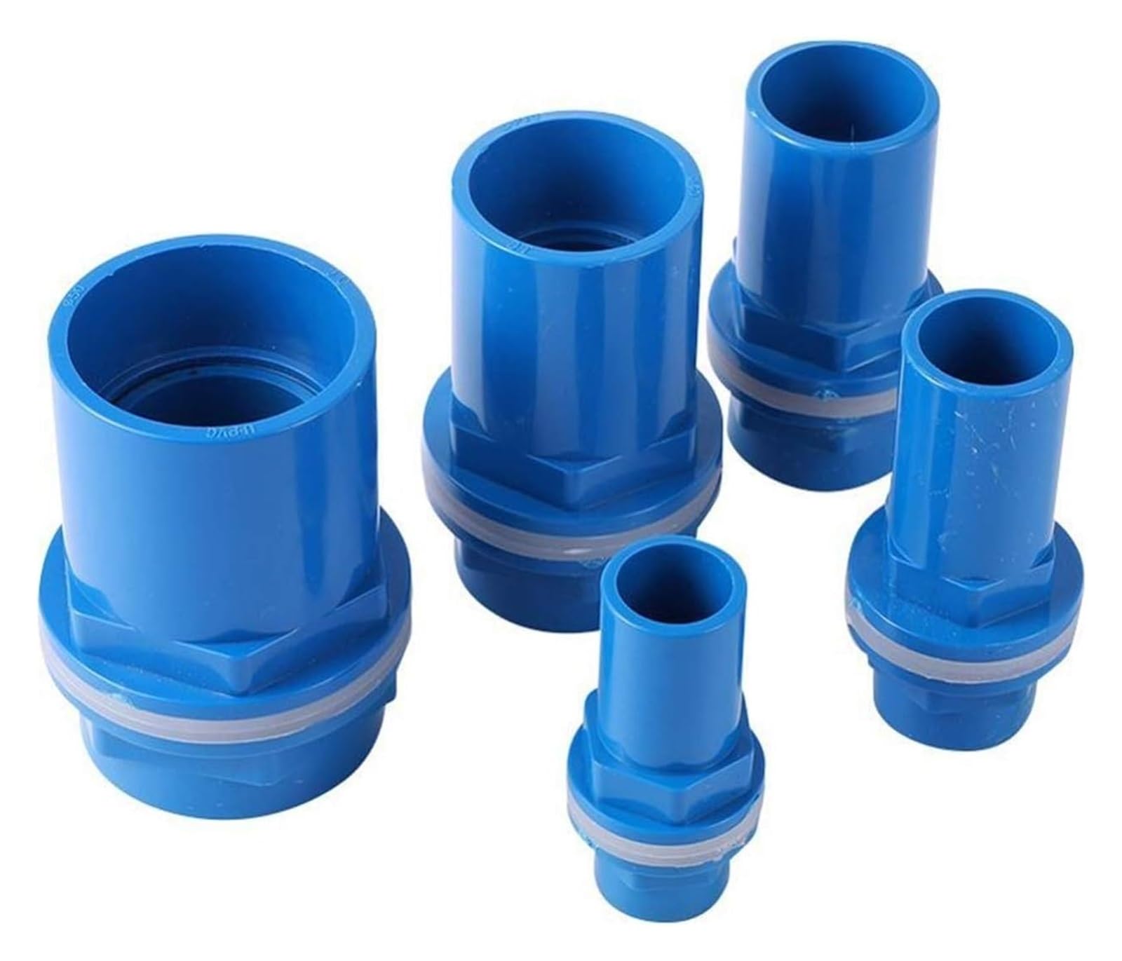 Connettore in PVC, Adattatore connettore tubo 20/25/32/40 / 50Mm Connettore di testa for tubo impermeabile in PVC blu Connettore for tubo di irrigazione da giardino Giunto for acquario Acquario Giunti