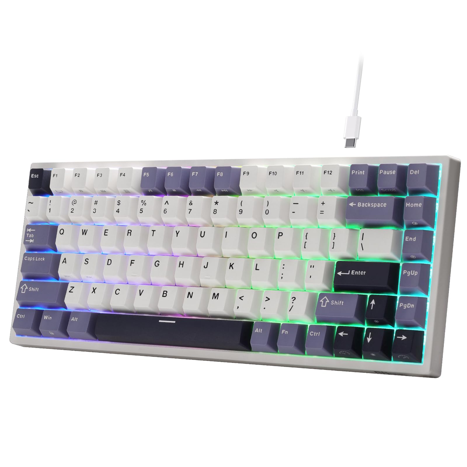 RK ROYAL KLUDGE C84 HE Rapid Trigger Gaming Keyboard, 75% TKL Wired RGB Mechanical Keyboard, Hall Effect Magnetic Switch Keyboard w/Actuation Point Adjustable, 8K Hz Polling Rate, for FPS Gamer