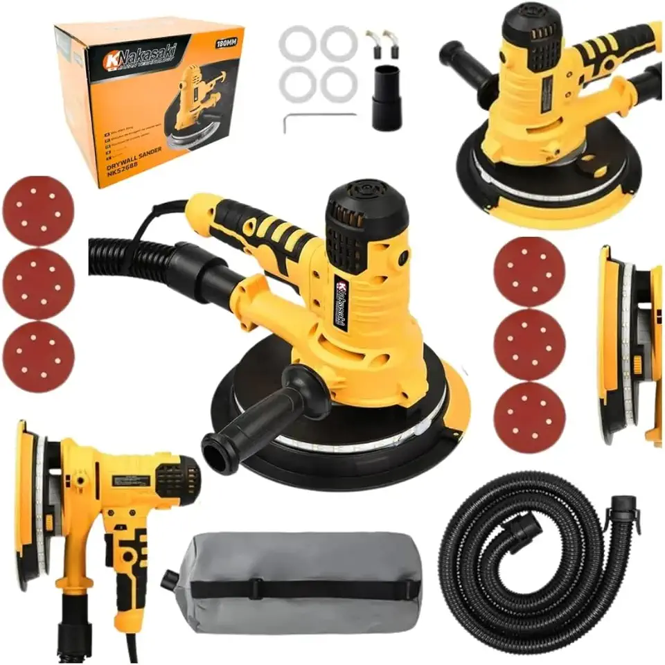 Lixadeira Elétrica para Parede 1000W com LED e Sucção de Poeira Disco 180mm (220 Volts)