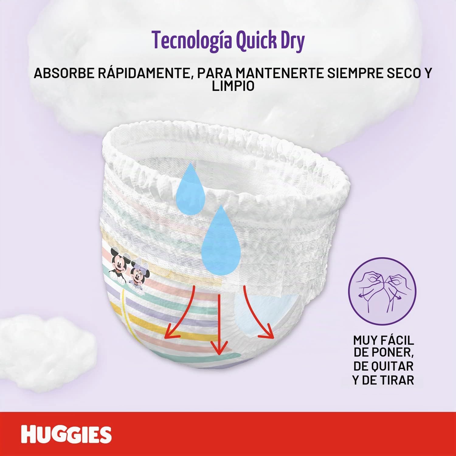 Huggies - Braguita pañal 60 unidades Taglia 6 violeta