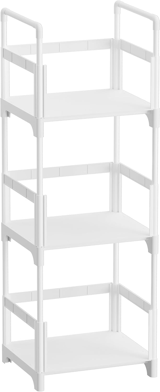 FIDUCIAL HOME 3 Tiers Small Bookshelf Rack Storage Organizer Easy Assemble, Sturdy