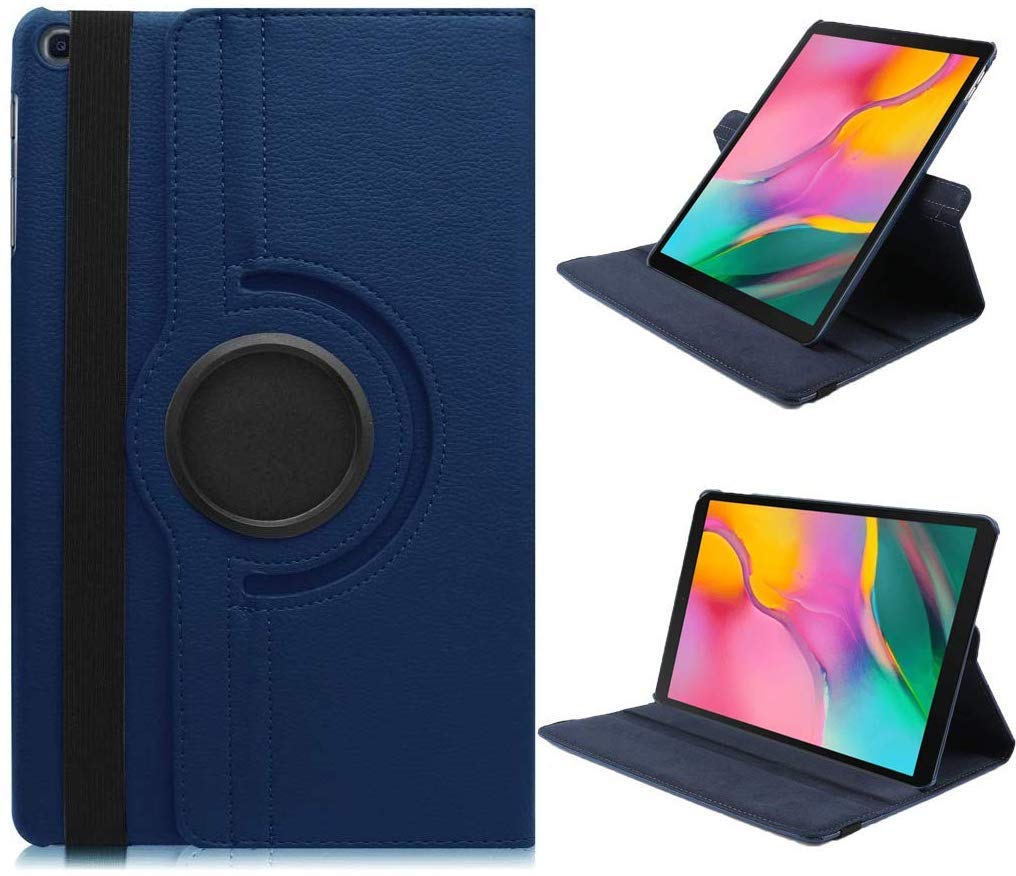 Caseous 360 Rotating Synthetic Leather Flip Cover Case Back for Samsung Tab A 10.1 inch 2019 Model (SM-T510, SM-T515) - Dark Blue (B08WC62R31) Amazon Price History, Amazon Price Tracker