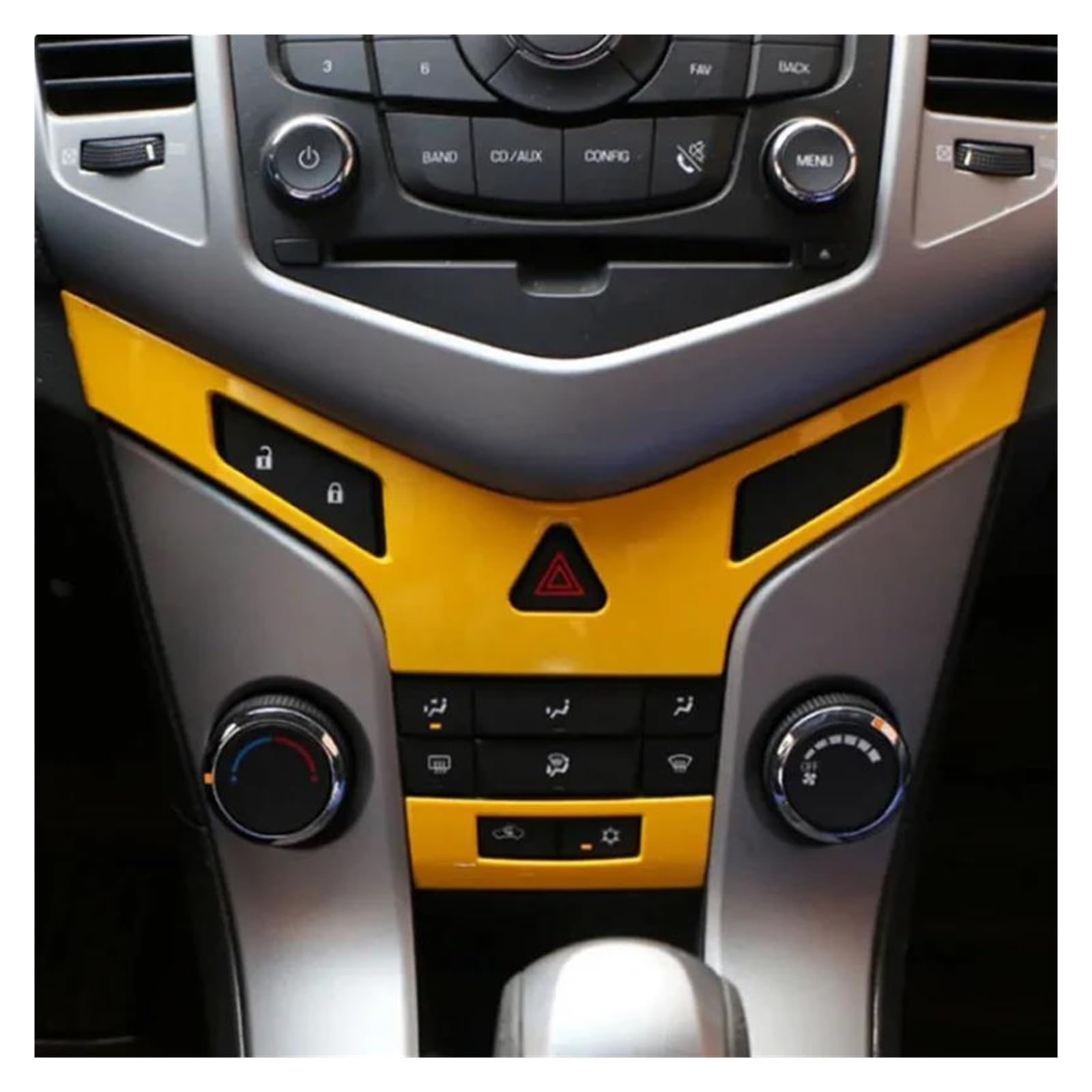 Central Control Interior For Chevrolet For Cruze 2009-2015 Car Central Control Panel Decorative Patch Electroplated Sequins Accessory Part Panneau Centrale Trim (Color : Yellow)